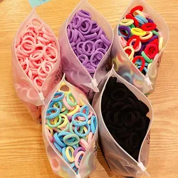 50/100pcs/set Girls Colorful 3cm Nylon Soft Elastic Hair Bands Children Pigtail Hair Tie Scrunchie Rubber Bands Hair Accessorie