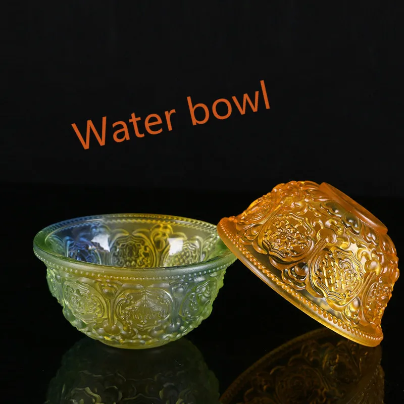 7 Pcs/set,Buddhist Supplies, Glass Crafts, Auspicious for Bowls, Secret Cups for The Cup of Water, Holy Water, Tribute Cup