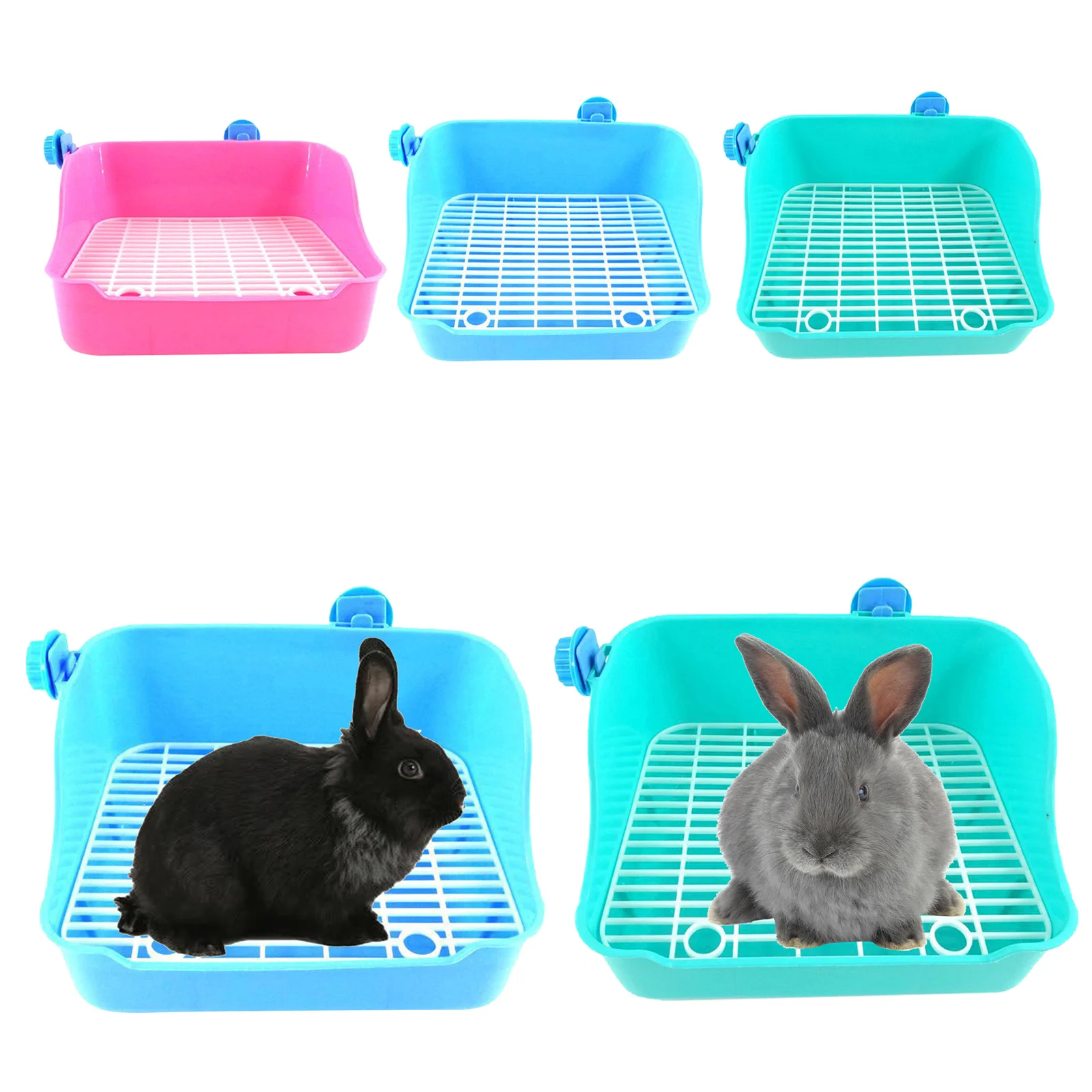 Rabbit Toilet Box Trainer Potty Corner Tray Cage Litter Small Animals Pet Pan For Adult Hamster Guinea Pig Ferret