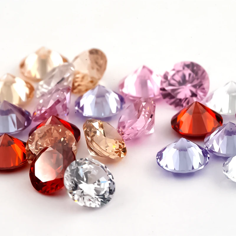 1~12mm 5A Runde Lose Zirkonia-Steine Weiß Champagner Lavendel Rosa Granat Mix 5 Farben CZ Edelsteine für Schmuckherstellung – Detail 18