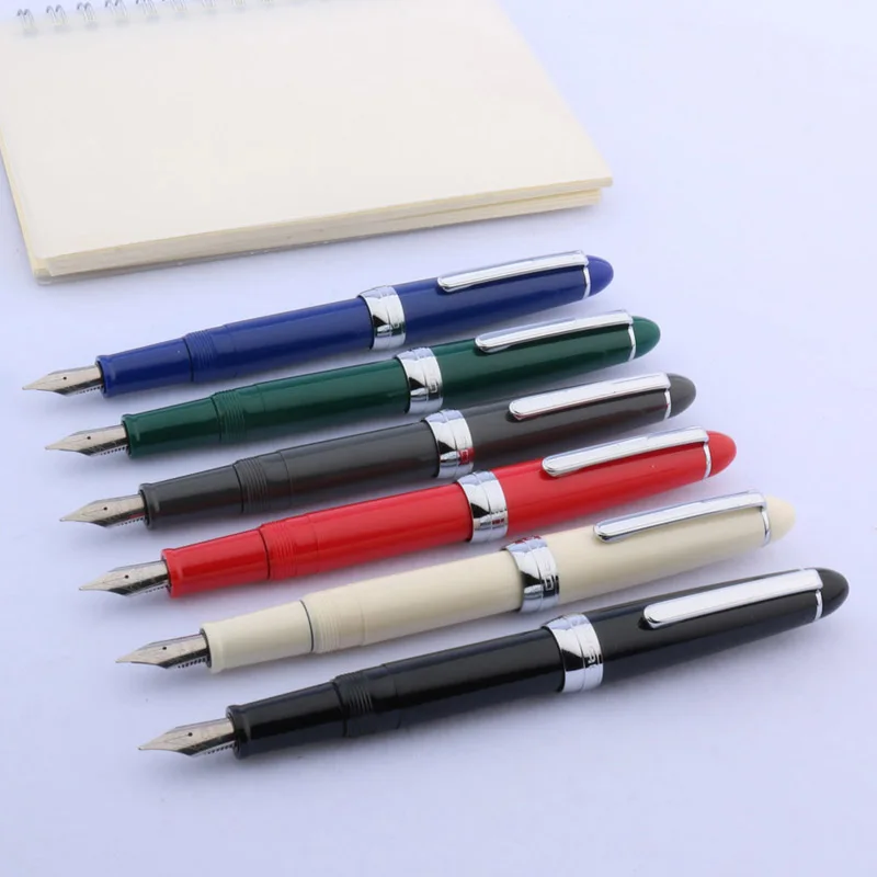 JINHAO NEW 992 color blue plastic Rotating lid Silver student fountain Pen