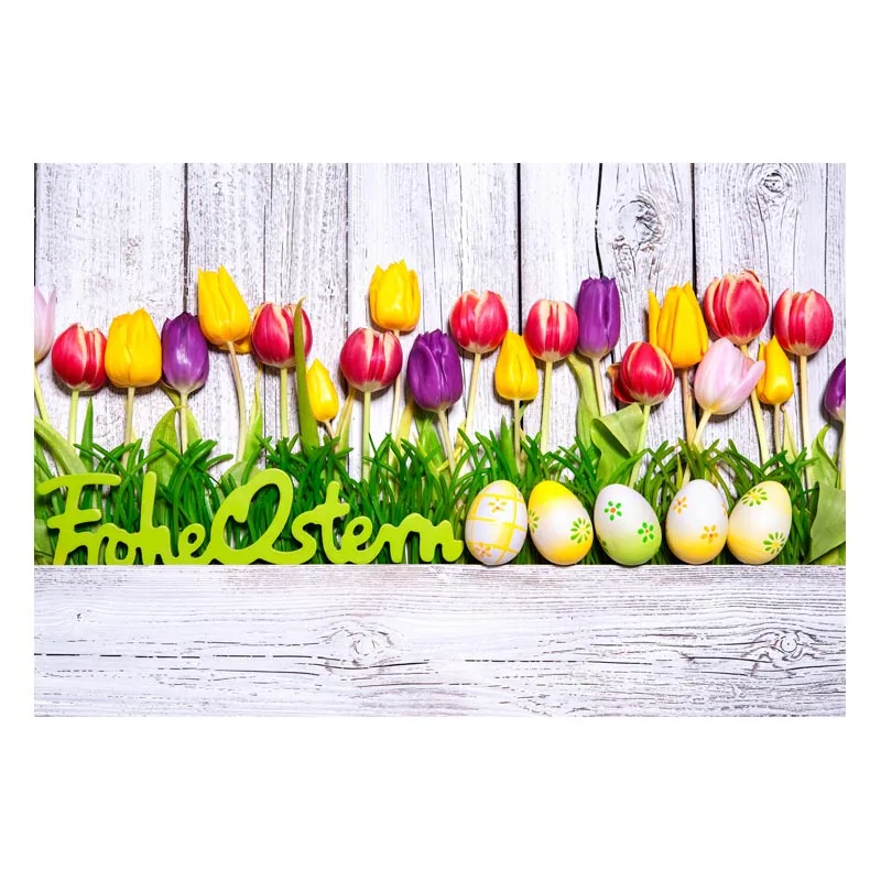 Tulips decoration Easter-egg photo backdrop vinyl 2020 kid photography backgrounds for photography Studio kits fotografia GE-186