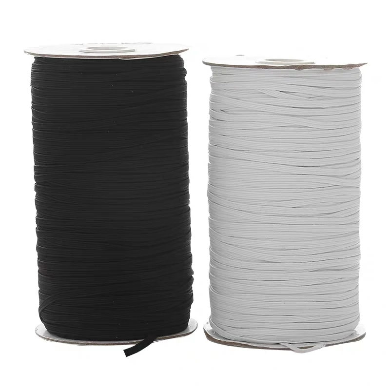 

200yard Elastic Mask Strap Earloop Cord Flat Elastic Band Ear Tie Rope Handmade String for DIY Mask Sewing