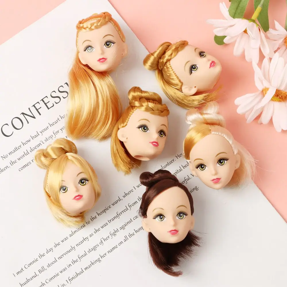 

1/6 BJD Doll Head With Gold Brown Black Hair For 30cm Doll Joint 3D Eyes Europe Red DIY Head Wear for Ancient Doll Accessories