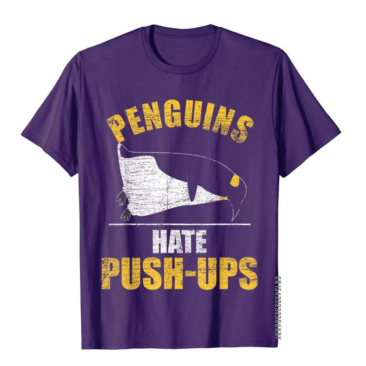 Penguin T-Shirt Penguins Hate Push-Ups - Training Workout Printed OnEngland Style Tops Tees Fashion Cotton Adult Top T-Shirts