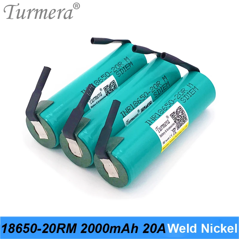 18650 2000 mAh 20A Bateria INR18650-20RM 3,6 V Nikiel lutowniczy do odkurzacza Bateria i narzędzie Śrubokręt Shrika Użyj Turmera