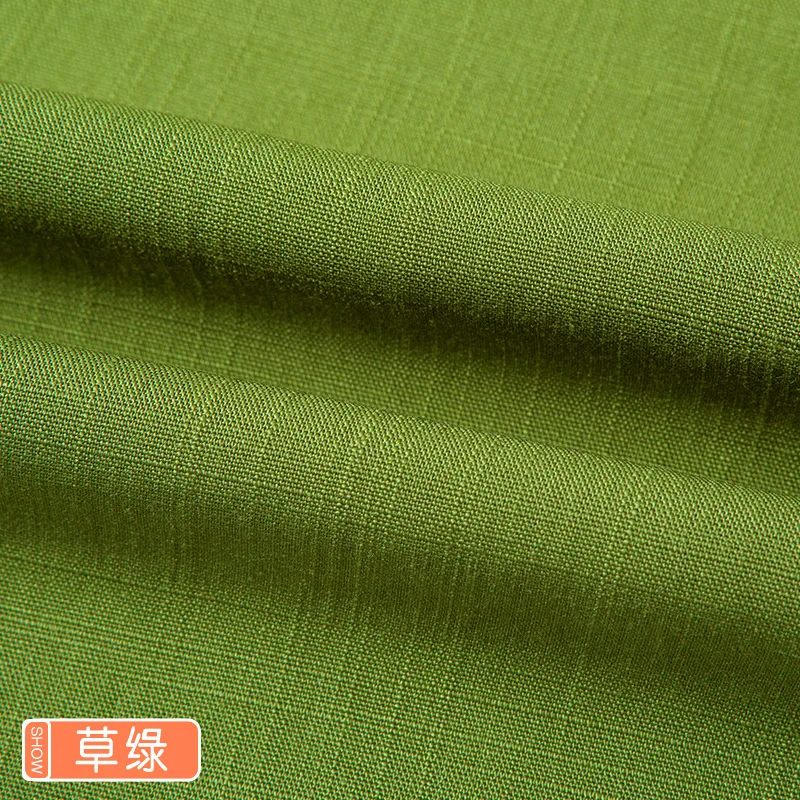 Plain Bamboo Cotton Linen Fabric By The Meter Per for Clothes Skirt Dress Sewing Summer Thin Slub Textile Soft Drape Black White