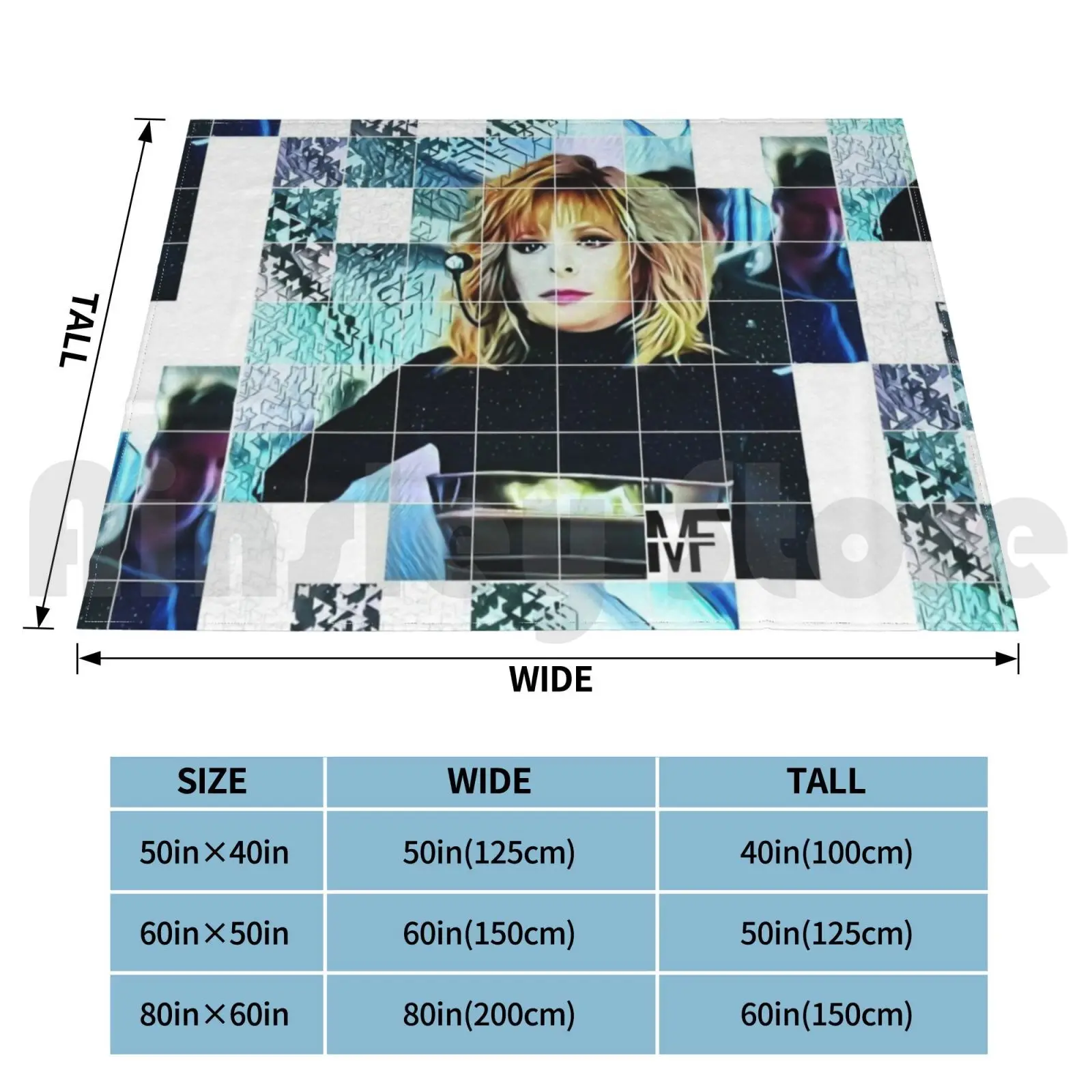 Mylène Farmer 2019 Mosaic Blanket Fashion Custom Mylène Farmer Fresco 2019 Fresco Watercolor Rubiscub Rubiscube