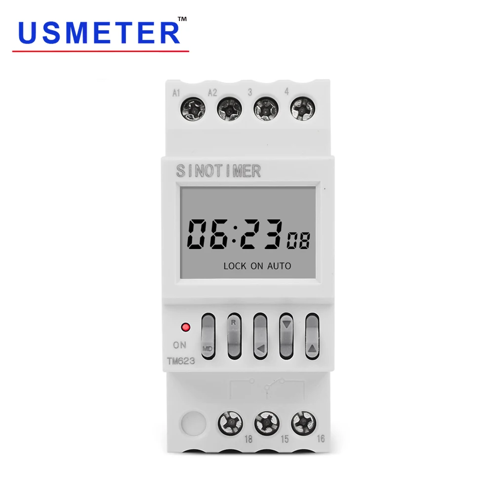 TM623-2   230V 16A Programmable Astronomical Time Switch with Latitude Display Controller 8 OFF 8 ON Automatic Adjustment Time