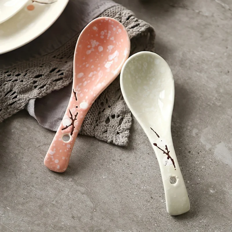 Bone China Spoon Dinnerware Dipper Dinner Service Ceramic Ladle Utensil Porcelain Tableware Scoop Household Kitchenware Supplies