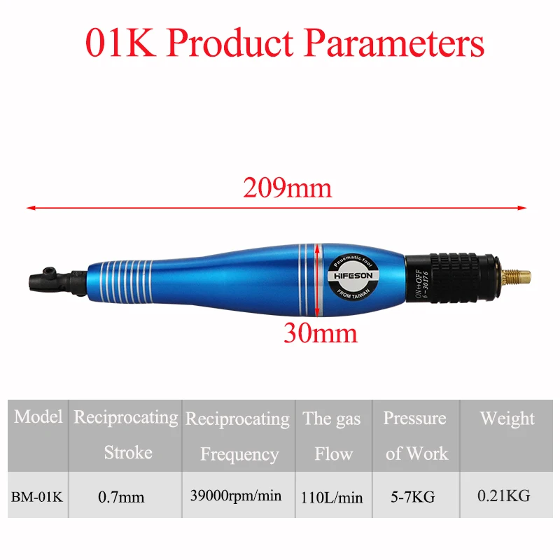 HIFESON 01K /05RFile Ultrasonic Pneumatic Reciprocating  Trimming Deburring File Polishing File Pneumatic Tools