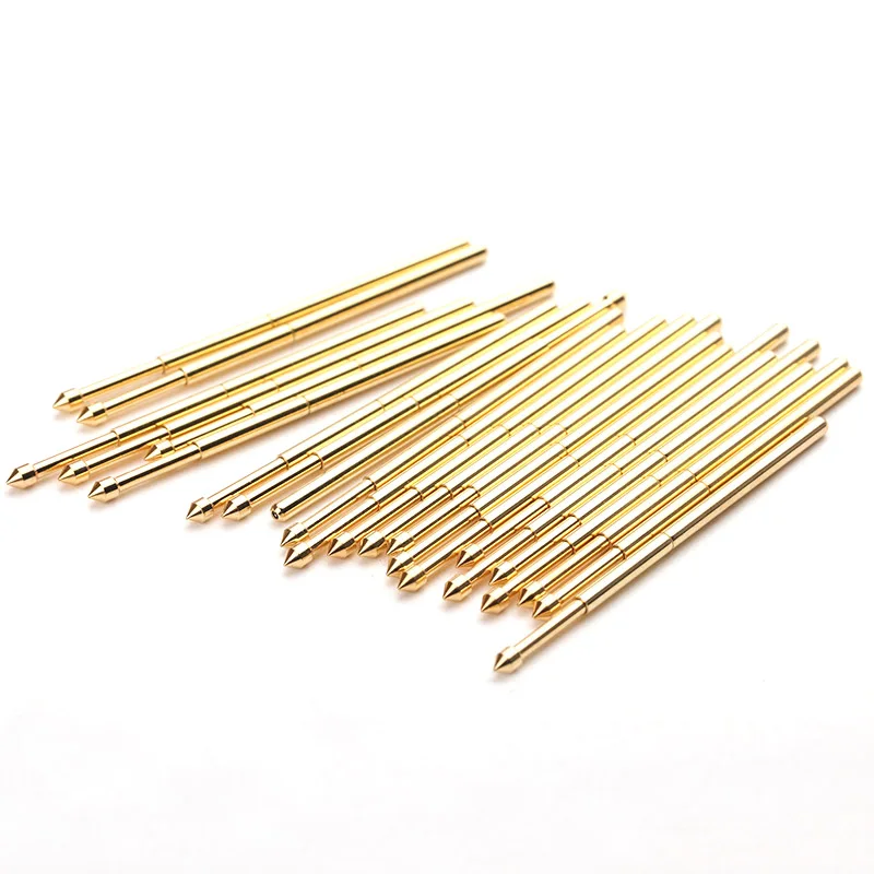 100 Cái/gói Đầu Mạ Vàng PA100-E2 Hình Nón Mùa Xuân Kiểm Tra Pin 1.36Mm Mùa Xuân Đầu Kẹp Sử Dụng Cho Bảng Mạch thử Nghiệm