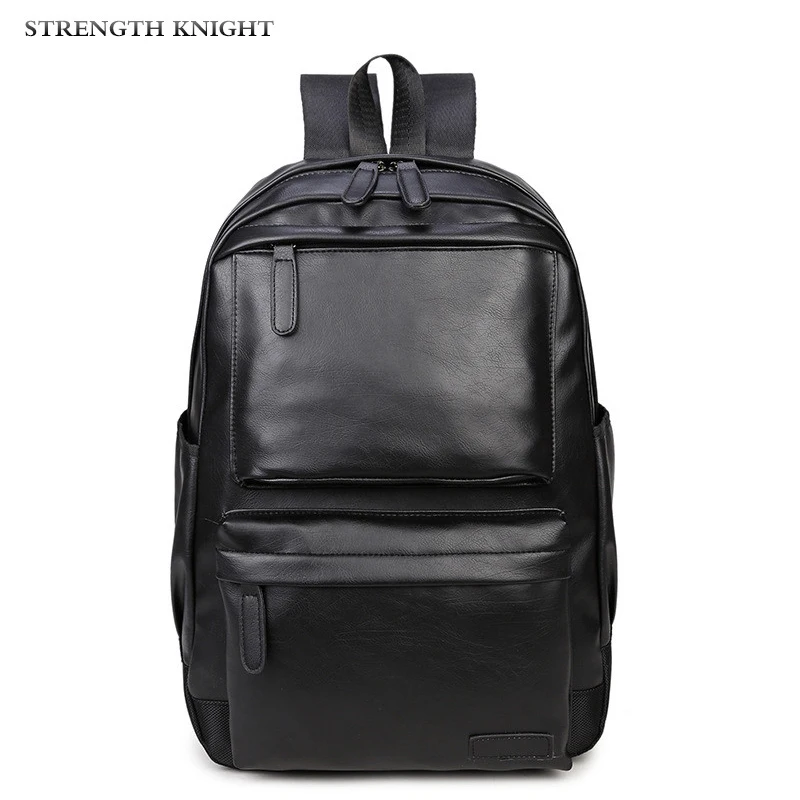 Brand Men Backpack Leather Male Functional bags Men Waterproof backpack PU big capacity Men Bag School Bags For Teenager