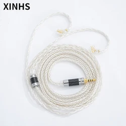 XINHS 16 Core 5N Single Crystal Copper Silver Plated Wire Headphone Wire HiFi MMCX 0.78mm 2Pin Earphones Upgrade Cable