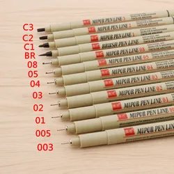 13Pc SET Needle Drawing Pen water proof Sketch Cartooning 003 005 01 02 03 04 05 06 08 BR G1 G2 G3 Art Markers