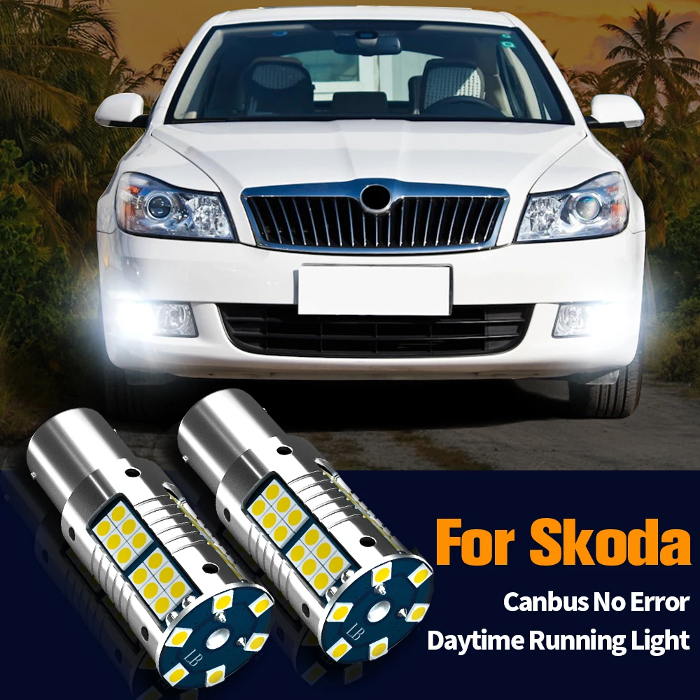 

2pcs LED Daytime Running Light DRL Bulb Lamp Canbus No Error P21W BA15S 1156 For Skoda Superb MK2 Octavia 2 A5 FL 2010-2013