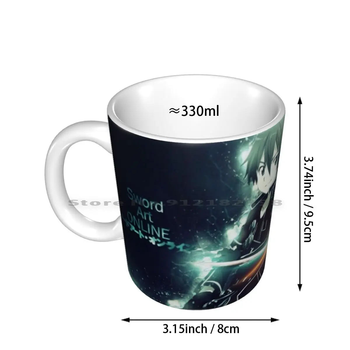 Sword Art Online-Kirito / Asuna Ceramic Mugs Coffee Cups Milk Tea Mug Anime Swords Isekai Video Game Game Black Hair Orange