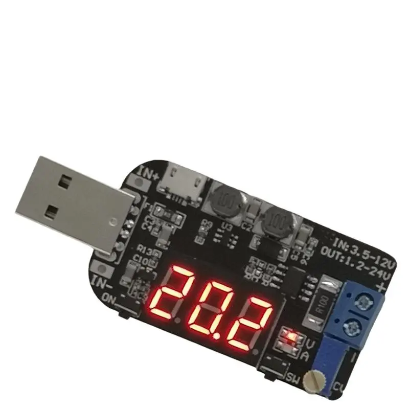 Z bieżącym USB regulowany step-up i step-down moduł regulatora napięcia zasilania 5V do 3.3V 9V 12V 18V24V DPL