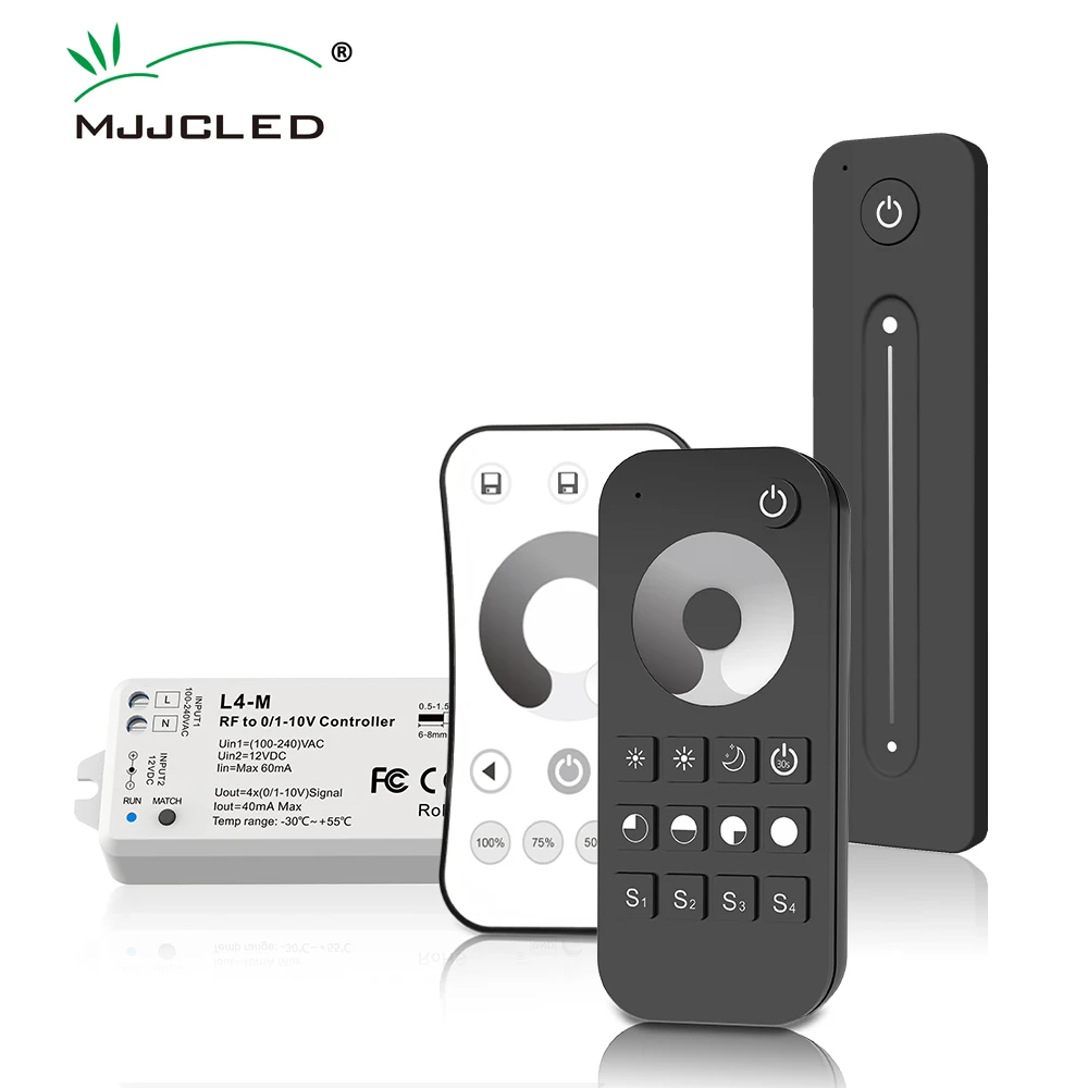 led dimmer 4ch contoller rf 24g toque escurecimento controle remoto 12v 24v unica cor luzes de tira led pwm 1 10v dimer l4 m 010v 01