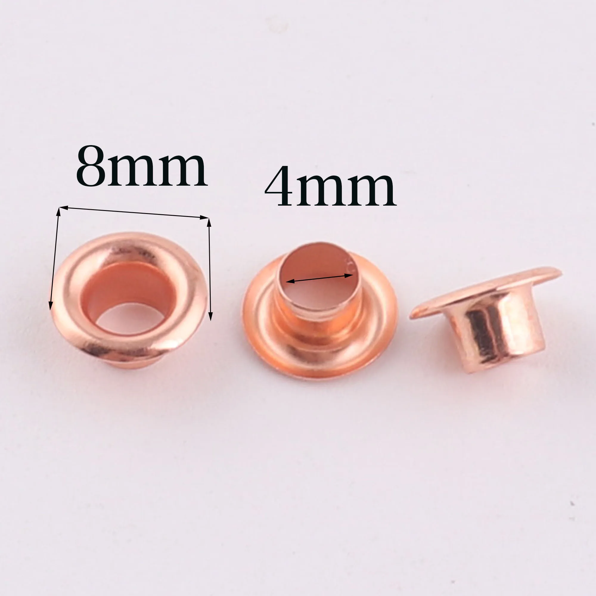 50pcs-100 PCS Rose Gold MINI Eyelets,For Clothes Leather Canvas Bag Shoes Rivet Studs-3mm/4mm/5mm/6mm/8MM