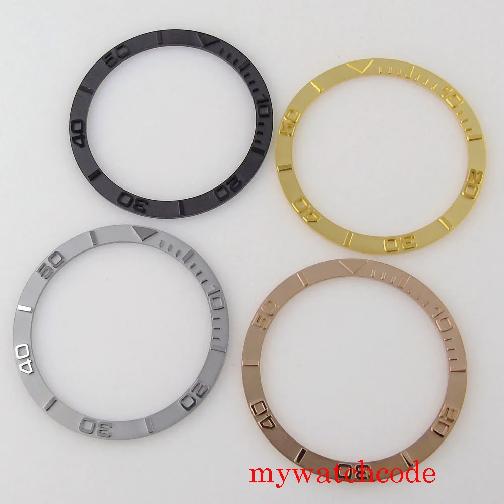 Dây Đồng Hồ Thay Thế 38Mm Phẳng Viền Đồng Hồ Bằng Thép Không Gỉ Lắp Chất Liệu Cho Đồng Hồ Đen/Vàng Hồng/GreyColor Nhẫn