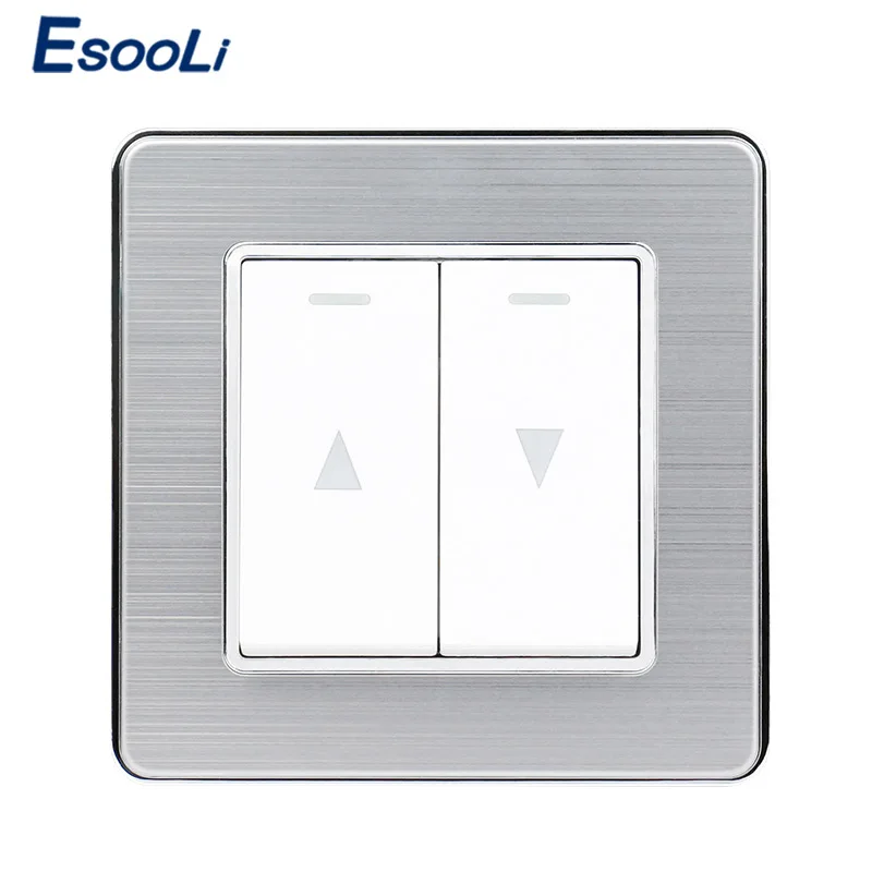 

Esooli Curtain Switch Wall Switch For Electric Curtain Lifting Equipment Stainless Steel Panel