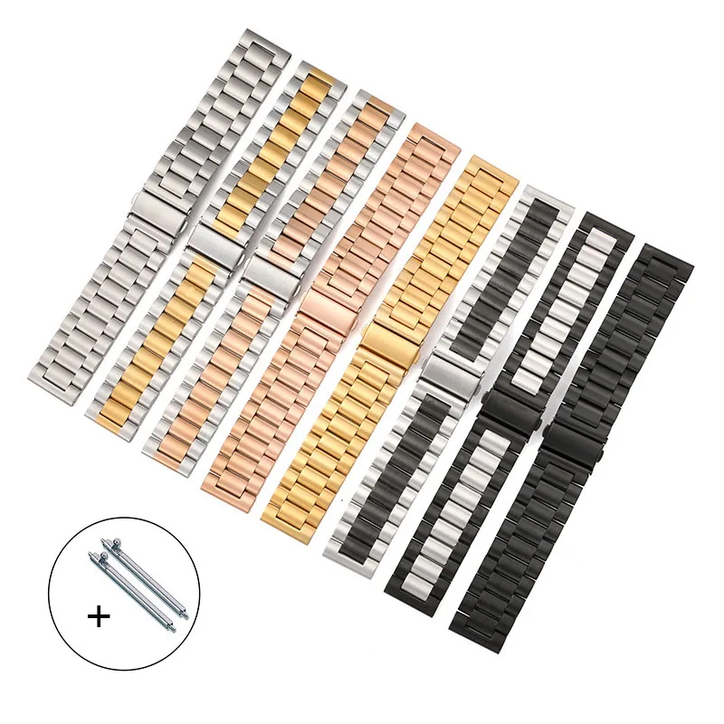 General Watch Band 18mm 20mm 22mm 24mm Stainless Steel Band Metal Watch Strap Women Men Replace Wristband Watch Accessories