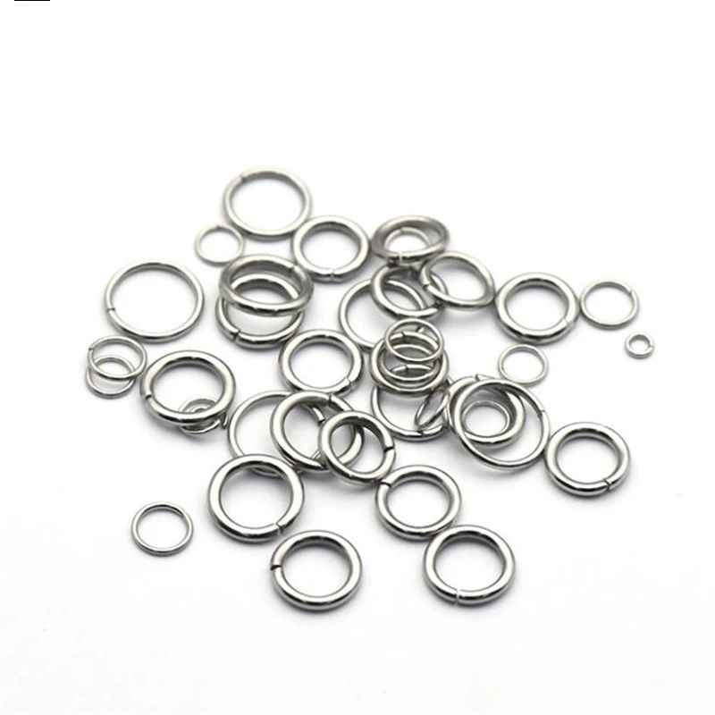 100-200pcs 3/4/5/6/7/8/10mm Stainless Steel DIY Jewelry Findings Open Single Loops Jump Rings & Split Ring for Jewelry Making