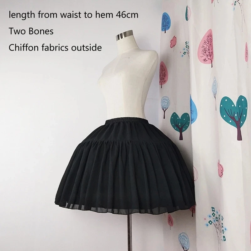 Vestido de baile underskirt vestido curto cosplay chiffon dois ossos lolita petticoat ballet rockabilly crinolina