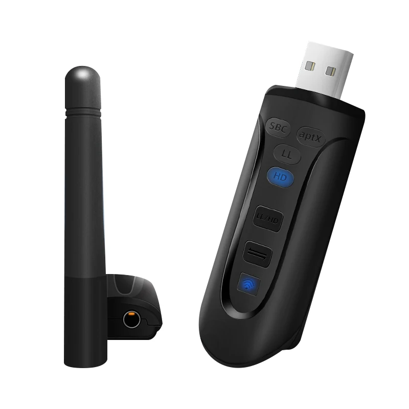 AYINO USB adattatore per Dongle Bluetooth BT 5.3 adattatore per Computer Audio Wireless AUX 3.5 trasmettitore musicale per altoparlanti adattivi