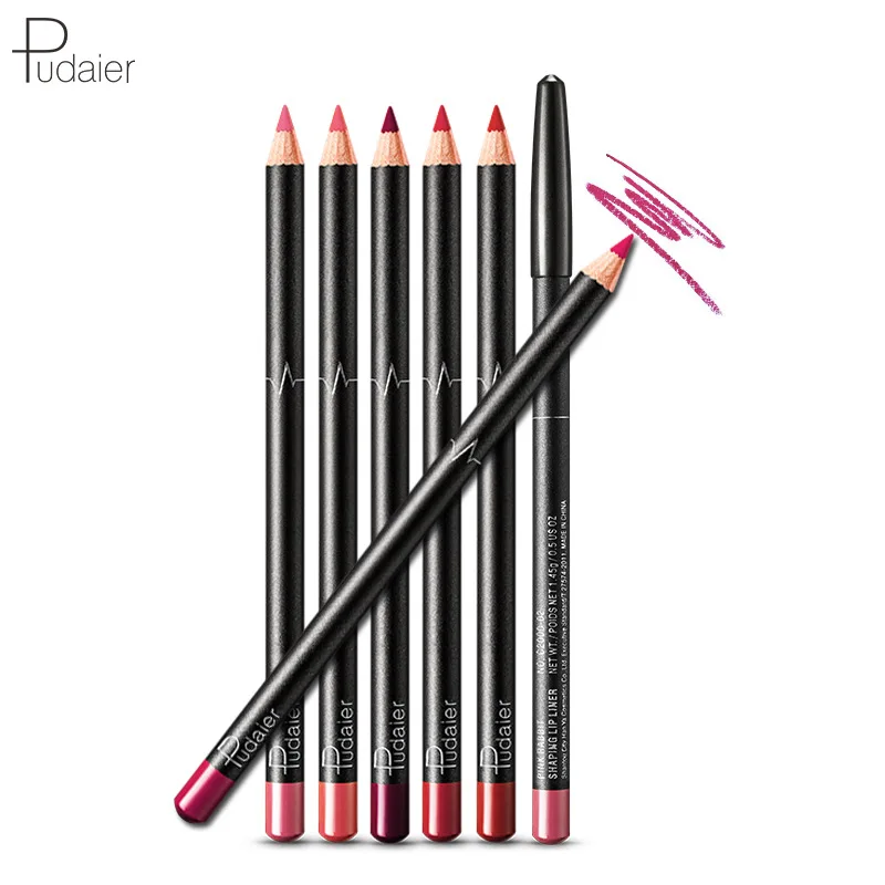 Pudaier 36 cores lápis labial à prova ddurable água durável, não coloração, nu, lipliner, batom fosco maquiagem cosméticos presente para mulher