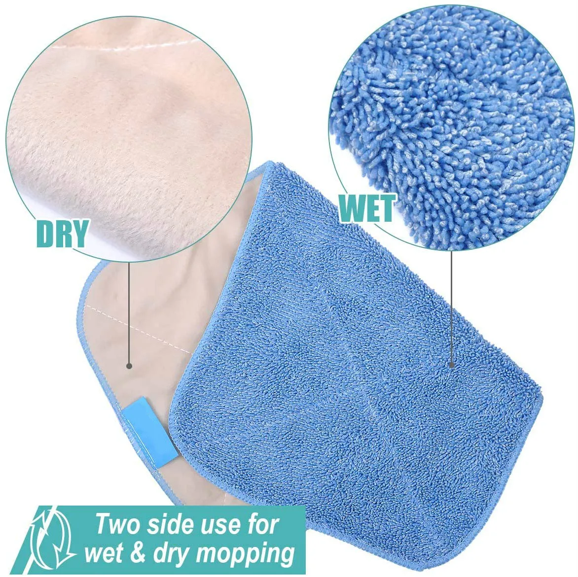 Microfiber Mop Cloth Refills for MR.SIGA, Double Side use, Wet & Dry Mopping, Pack of 5