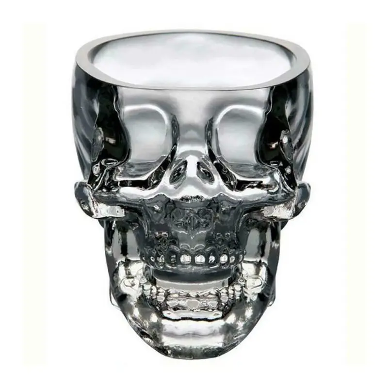 1 Pcs Skull Cup Shot Glass Transparent Cup Crystal Skull Head Glass Cup for Whiskey Wine Vodka Bar Club Beer Wine Glass