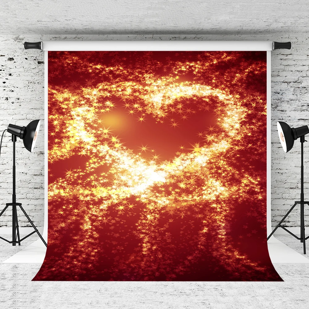 VinylBDS  6.5x10ft (200x300cm) Heart Photography Backdrops Romantic Love Fireworks Valentine'S Day Backdrop