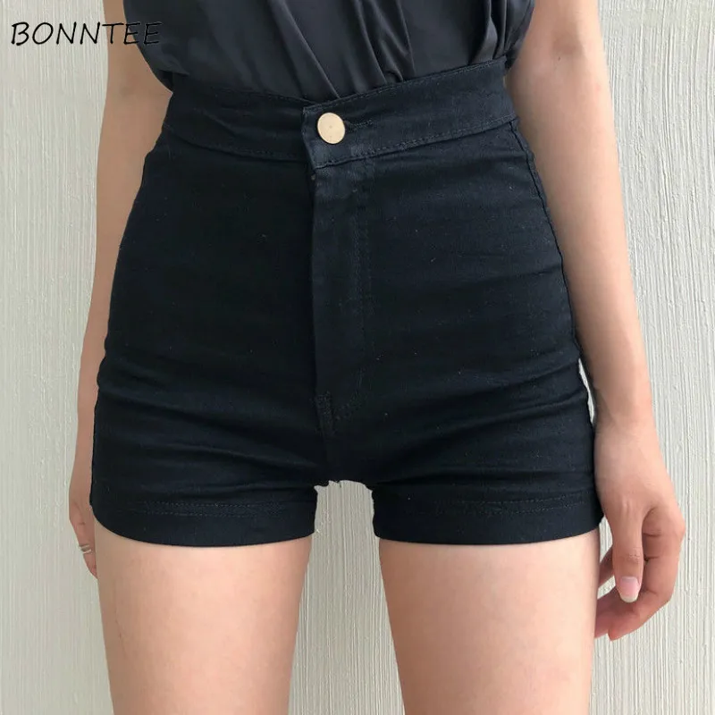 

Shorts Women Solid Skinny Korean Style Elasticity New Fashion Slim Sexy Streetwear Denim Summer Hot Short Vinatge Womens Leisure