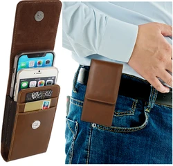 Dual Pouch Design Belt Clip Holster Case For iPhone Samsung Huawei Xiaomi Smartphone 6.3-6.9'' Waist Bag Mobile Phone Cover Case