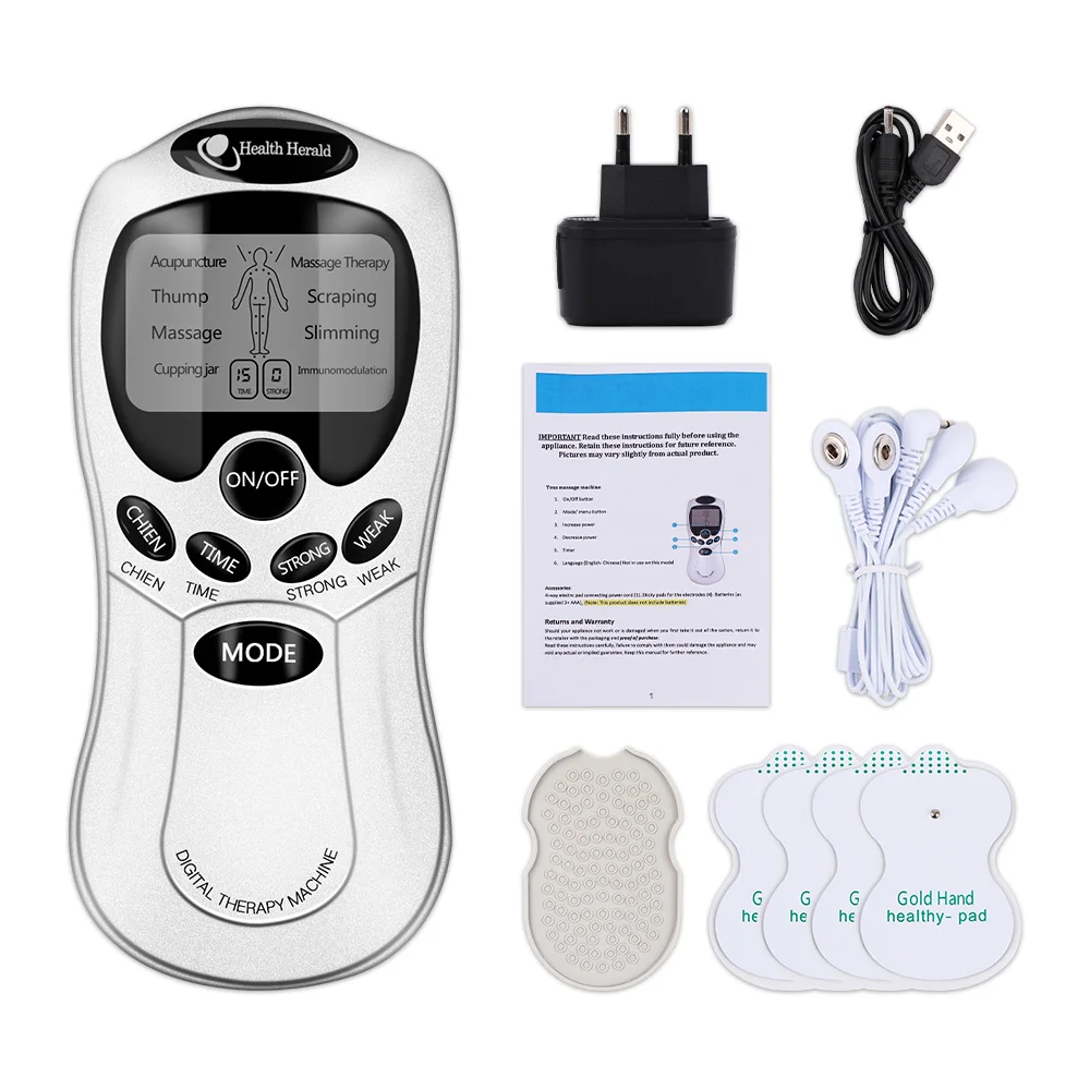 

Portable Electric Tens Unit Muscle Stimulator Tens Machine Physiotherapy EMS Acupuncture Body Massager Vibators Therapy Massage