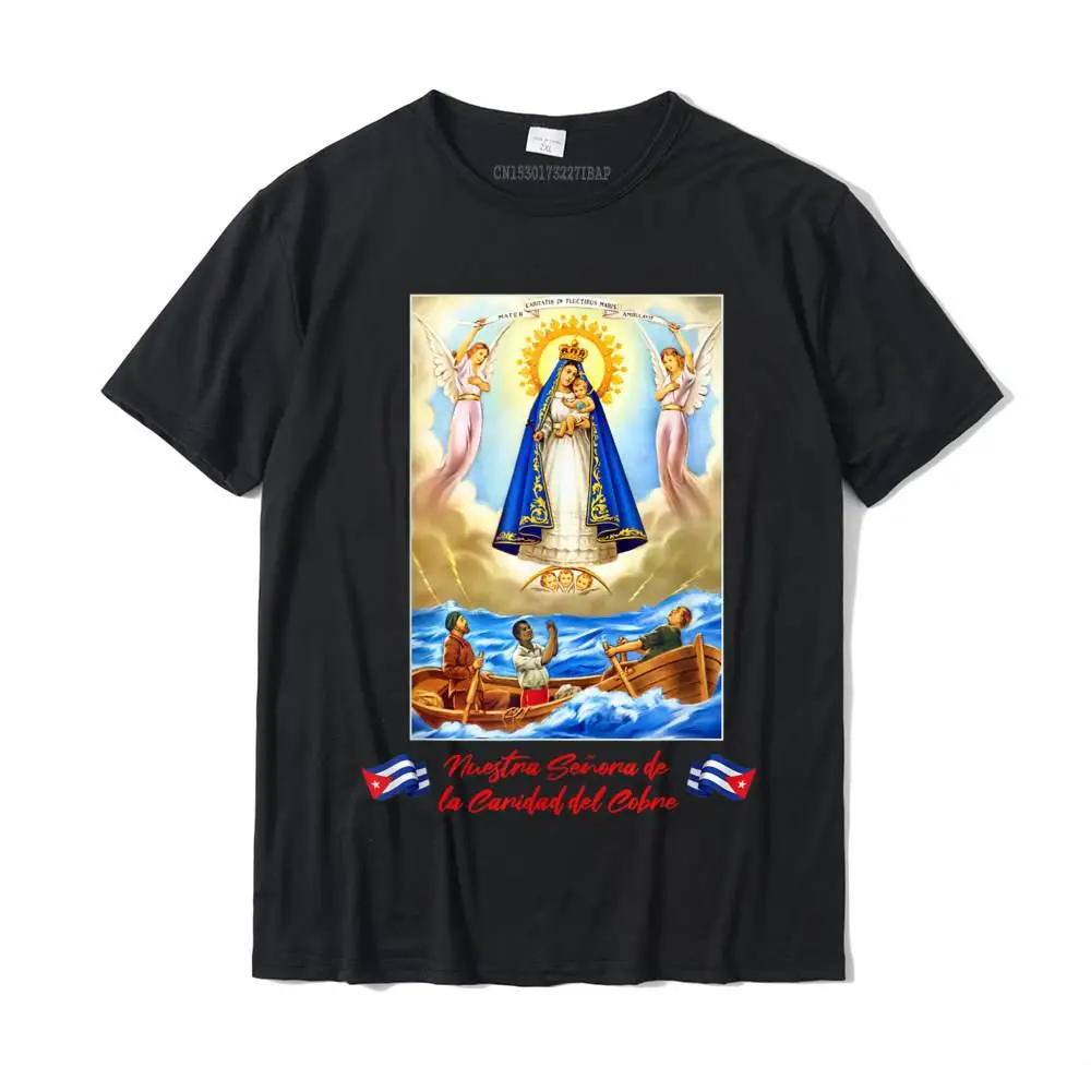 Virgen de la Caridad del Cobre Nuestra Senora T-Shirt T Shirt Group Slim Fit Cotton Tees Europe for Men