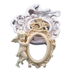 Angel Hold Frame Cooking Tools Decoration Silicone Fondant Sugar Craft Molds DIY Cake Candy Chocolate Decorating H680