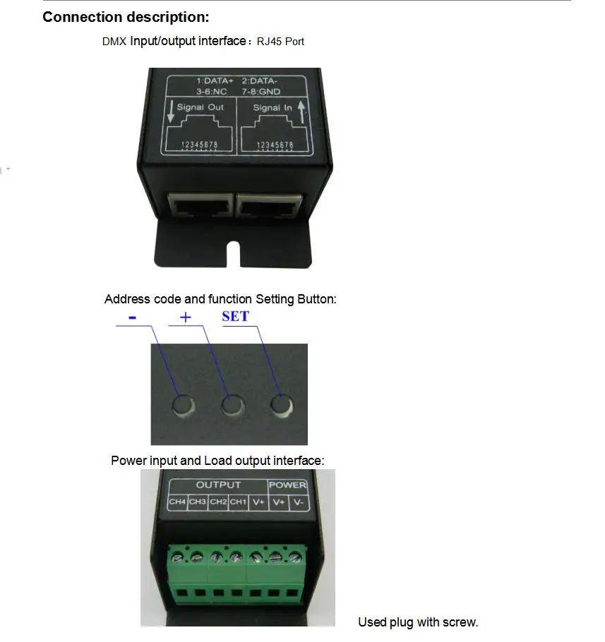 Free Shipping 4 Channel Digital Display DMX Decoder DMX512 LED Controller Driver DC 12~24V for RGBW LED Strip or lights