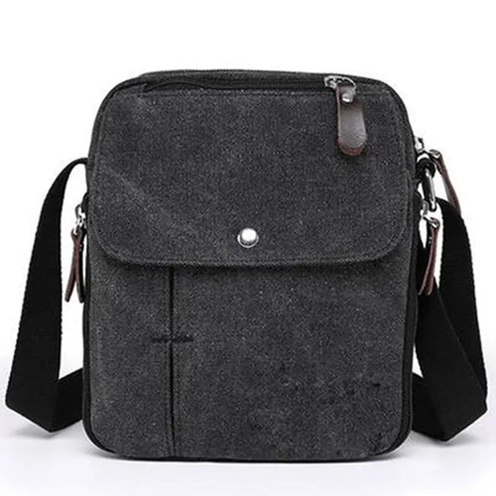 Men\'s Outdoor Travel Canvas Shoulder Bag Casual Crossbody Zipper Tote Handbag