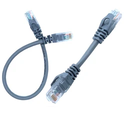 Szary 10CM CAT5 CAT5e CAT6e UTP kabel sieciowy Ethernet z męskiego na męskie RJ45 Patch LAN krótki kabel 10CM