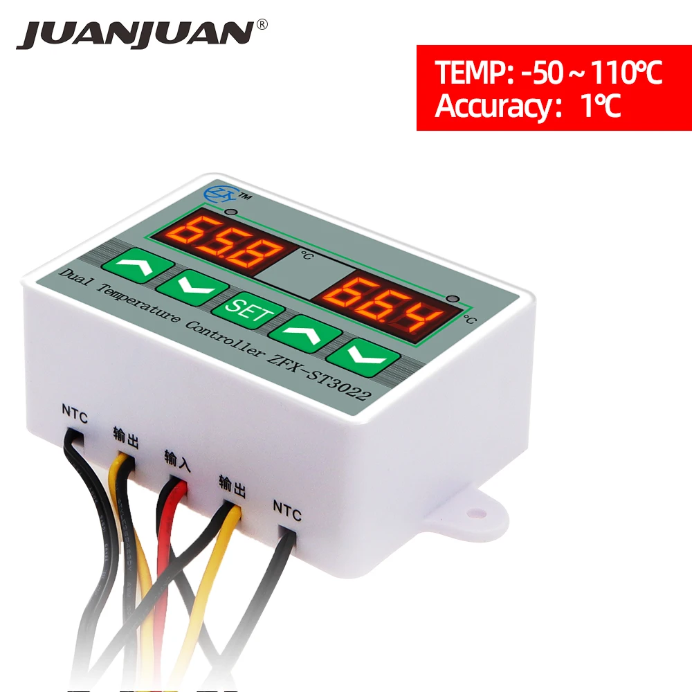 ZFX-ST3012 Temperature Controller Dual Thermostat Controller Temp Control Thermoregulator Control Module 12V/24V/220V 30%off