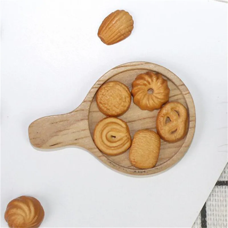 7Pcs Rumah Kerajinan Mini Makanan Roti Ornamen Miniatur Rumah Boneka Dekorasi Rumah Boneka Aksesoris Palsu Croissant