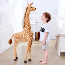 Tamanho grande vida real girafas de pelúcia macio lifelike animais girafas boneca macia crianças decoração da sua casa presente aniversário
