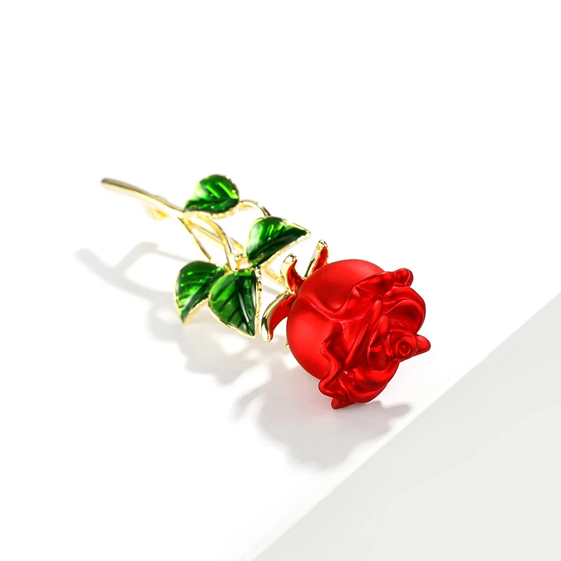 

Red rose flower brooch female lady elegant fashion brooch red flower brooch wedding jewelry