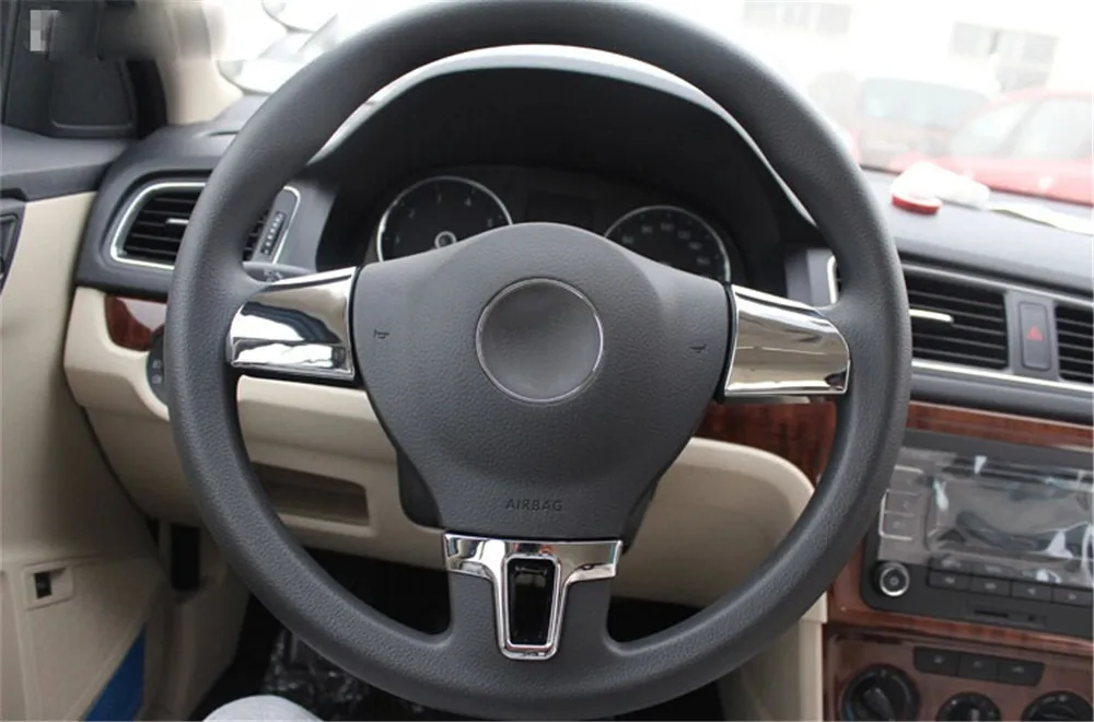 Car Accessories Steering Wheel Trim Decorative Sticker Case For Volkswagen Tiguan Touran Passat Amarok Multivan Lavida