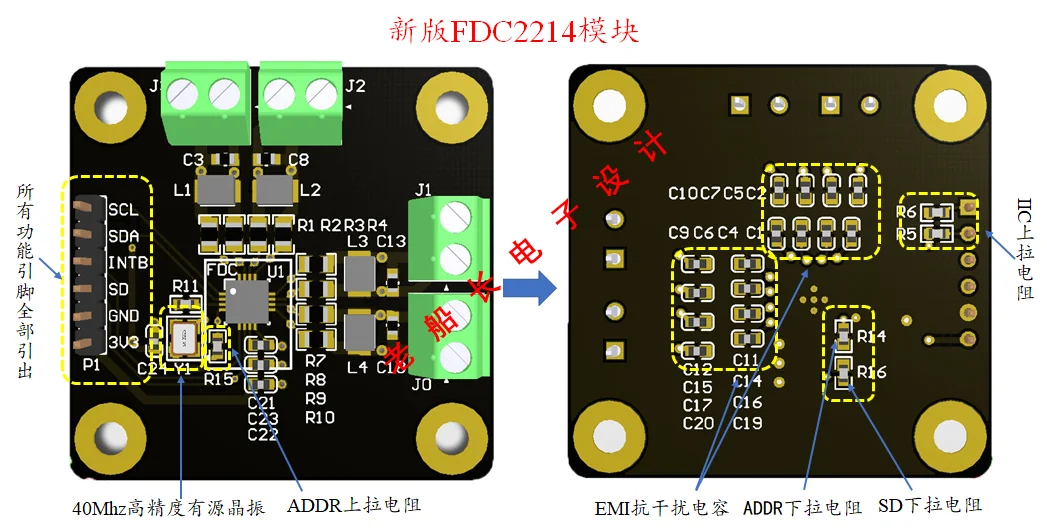 

F-D-C2214 Module Capacitive Sensor Paper Counting Gesture Recognition F-d-c2214 E-v-m