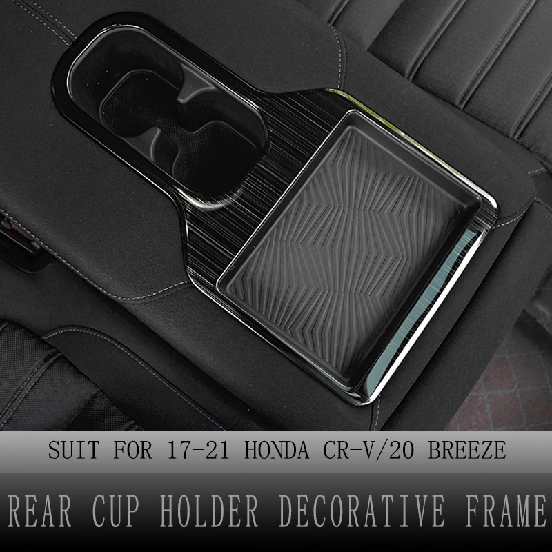 Rear Cup Holder Covers for Honda CRV CR-V 2017 2018 2019 2020 2021 Rear Cup Holder Decorative Frame Trim Car Interior Accessorie