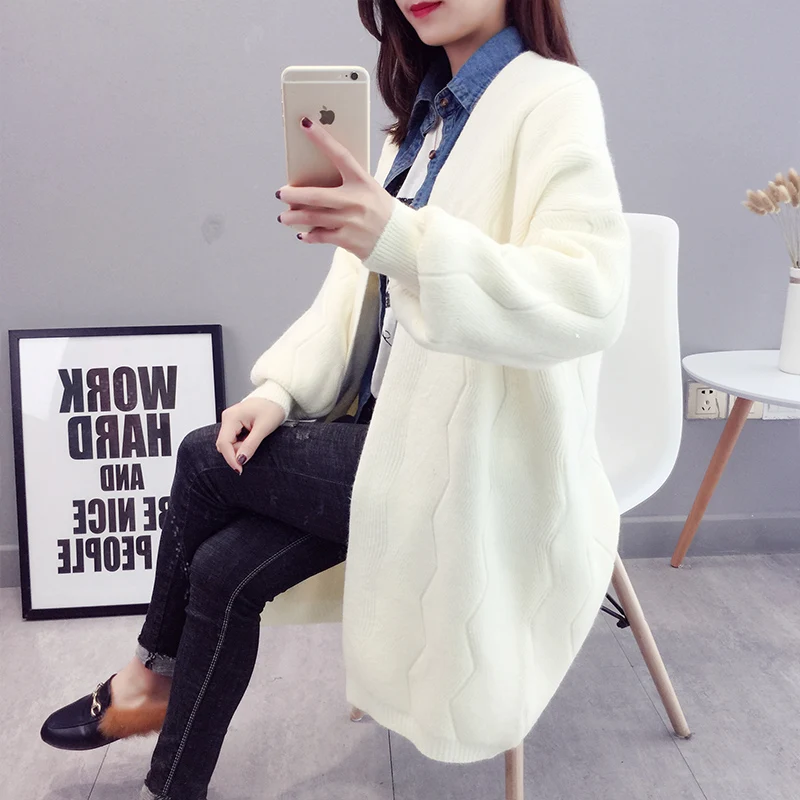 

Autumn Long Cardigan 2023 Sweater Women Winter Thick Bottom Clothes Vintage Spring Jackets Top Coat Chaqueta Mujer LWL726